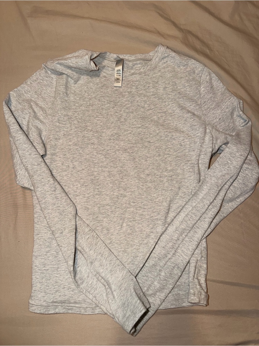 SKIMS Light Heather Gray Long Sleeve Tee